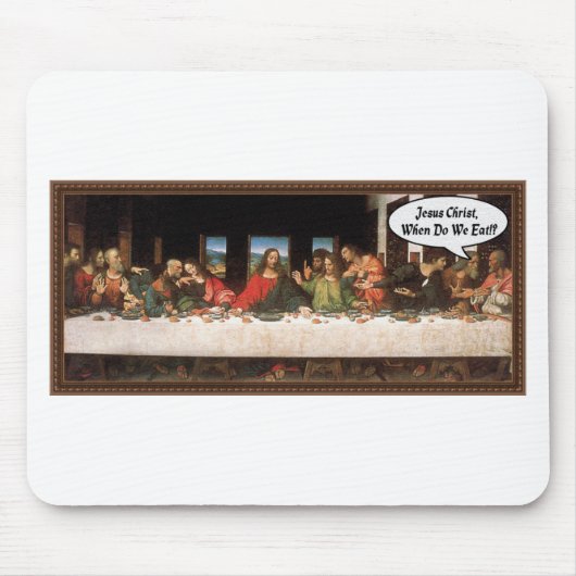 Jezus Christus wanneer eten we? - Funny last Suppe Muismat (Voorkant)
