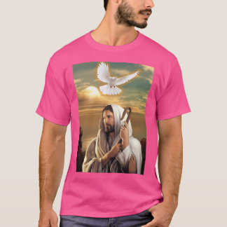 Jezus Christus zonsondergang met witte duif T-shirt
