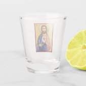 Jezus Christus, zoon van God, nieuw rood Shot Glas (Achterkant)