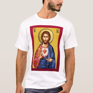 Jezus Christus, zoon van God, nieuw rood T-shirt