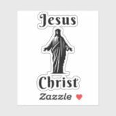 Jezus Christus (zwart op wit) Sticker (Vel)