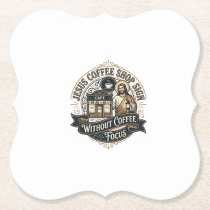  Jezus Coffee Shop Bord Zonder Coffee Focus Jezus  Kartonnen Onderzetters