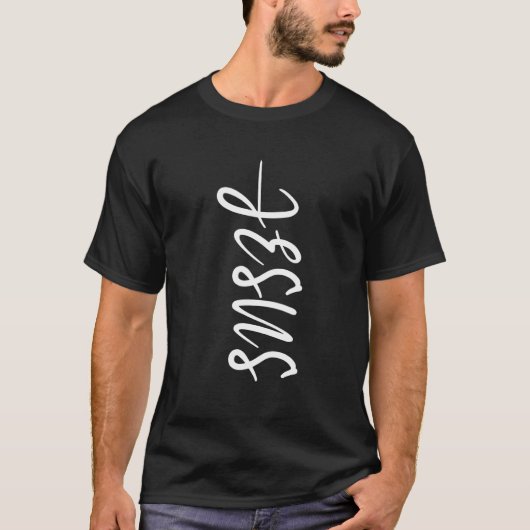 Jezus Cross Cursive T-shirt (Voorkant)