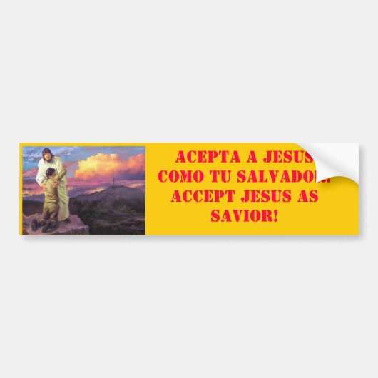 Jezus Cross Salvation, ACEPTA A JESUS COMO TU S... Bumpersticker (Voorkant)