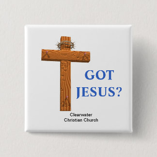 Jezus Cross Vierkante Button 5,1 Cm