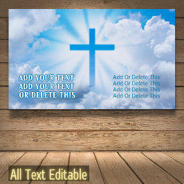Jezus Cross White Clouds Blue Sky Beaming Paast Spandoek
