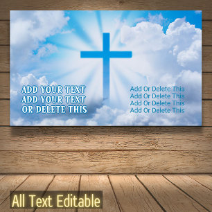 Jezus Cross White Clouds Blue Sky Beaming Paast Spandoek