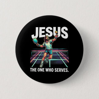 Jezus De Dienaar Funny Pickleball Ronde Button 5,7 Cm