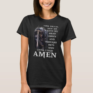 Jezus De duivel zag me met mijn hoofd omlaag T-shirt