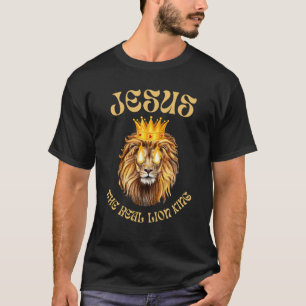 Jezus de echte leeuw koning Christelijke Merch T-shirt
