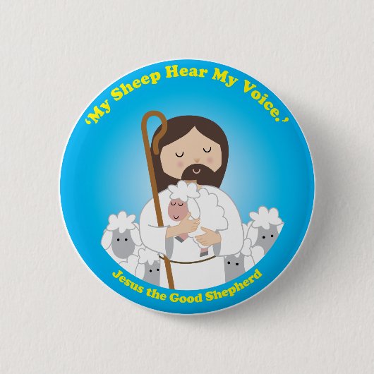 Jezus de Good Shepherd Ronde Button 5,7 Cm (Voorkant)