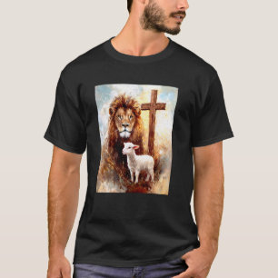 Jezus de Leeuw Lam het Kruis Katholiek Christelij T-shirt