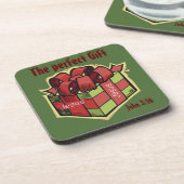 Jezus de perfecte kerstman bier onderzetter (Linkerzijde)