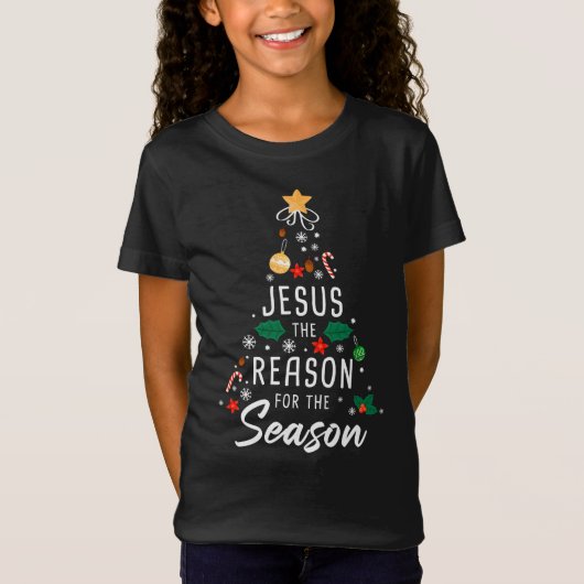 Jezus de reden voor het seizoen - Kerstgeloof T-shirt (Voorkant)