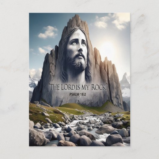 Jezus de rots van de eeuwen briefkaart (Voorkant)