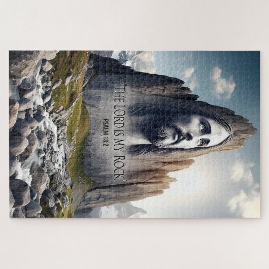 Jezus de rots van de eeuwen legpuzzel (Horizontaal)
