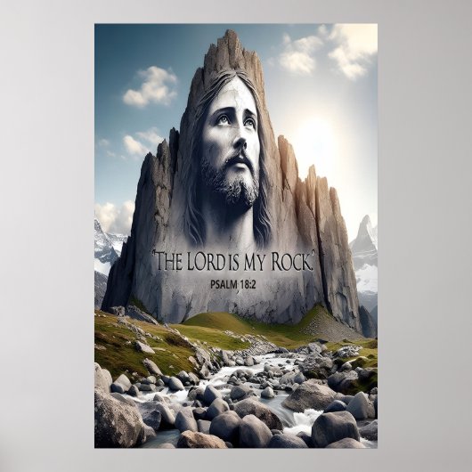 Jezus de rots van de eeuwen poster (Voorkant)