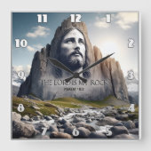 Jezus de rots van de eeuwen vierkante klok (Voorkant)