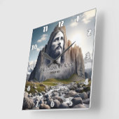 Jezus de rots van de eeuwen vierkante klok (Hoek)