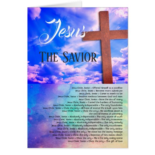Jezus de Savior, prachtige Christelijke kaart (Voorkant)