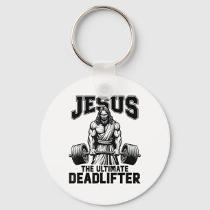 Jezus De Ultieme Deadlifter Funny Christelijk Werk Sleutelhanger