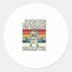 Jezus De Ultieme Deltraverser Vintage Vector Ontwe Ronde Sticker