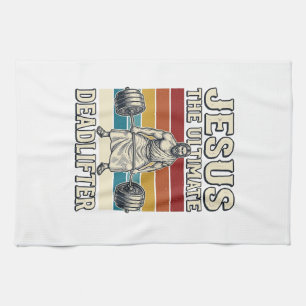 Jezus De Ultieme Deltraverser Vintage Vector Ontwe Theedoek