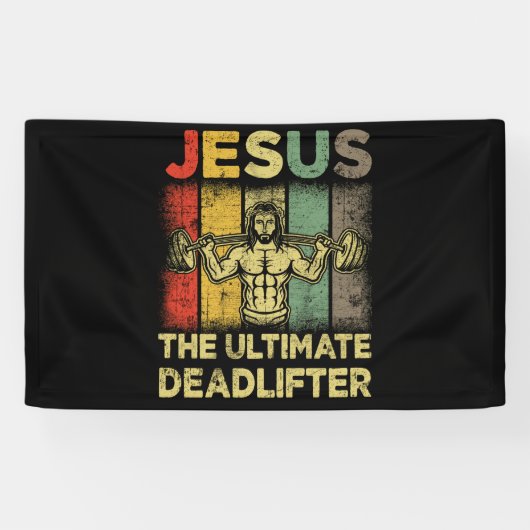 Jezus, de ultieme dode-lifter. spandoek (Horizontaal)