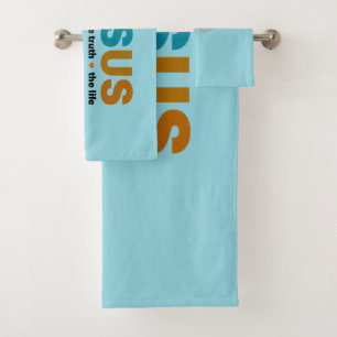 JEZUS. DE WEG, DE WAARHEID, HET LEVEN. BAD HANDDOEK