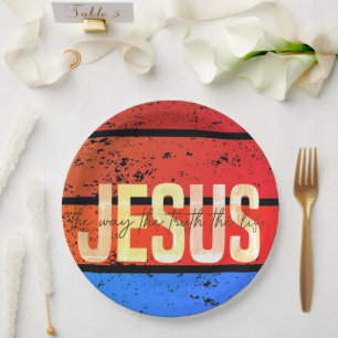 Jezus, De Weg, De Waarheid, Het Leven Retro Zonson Papieren Bordje