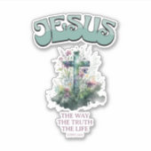 Jezus, De weg, Waarheid & Leven Christelijke Stick Sticker (Voorkant)