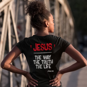 Jezus De Weg Waarheid Leven Johannes 14:6 Schrift Tri-Blend Shirt