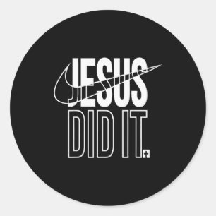 Jezus deed het Hij is opgestaan Christelijk Religi Ronde Sticker