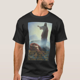 Jezus Defetting Satan en Joshua 24:15 T-shirt