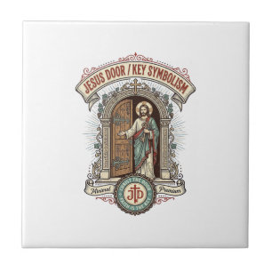 Jezus deur sleutel symboliek Jezus deur sleutel s Tegeltje