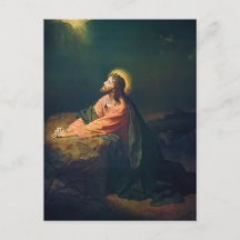 Jezus die bidt in de Hof van Gethsemane