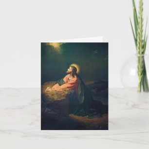 Jezus die bidt in de Hof van Gethsemane Kaart
