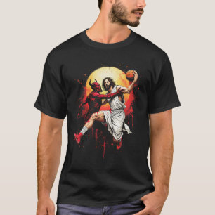 Jezus die de duivel schetst Liefhebber Christen T-shirt