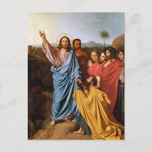 Jezus die de Keys teruggeeft naar St. Peter, 1820 Briefkaart (Voorkant)