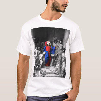Jezus die de tempel schoonmaakt t-shirt