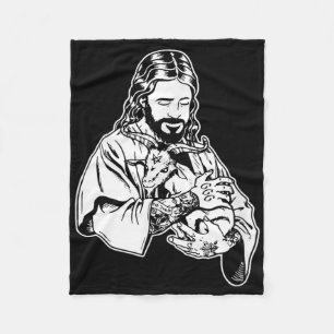 Jezus die geit vasthoudt Baphomet occulte satanisc Fleece Deken