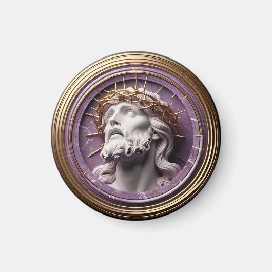 Jezus die in de hemel kijkt met doornen magneet (Voorkant)