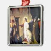 Jezus die Lazarus uit de doden doet opstaan Metalen Ornament (Links)