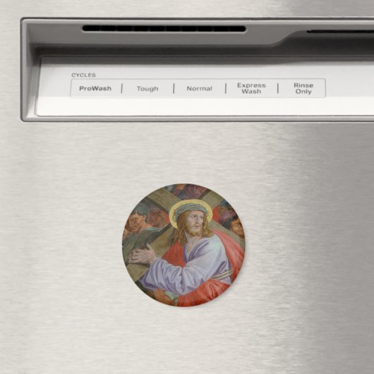 Jezus draagt het kruis magneet (Insitu (Vaatwasser))