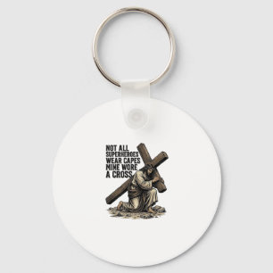 Jezus draagt het Kruis Vintage Christelijk Sleutelhanger