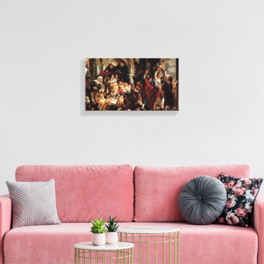 Jezus dreef geldwisselaars uit de tempel canvas afdruk (Insitu (Woonkamer))