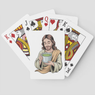 Jezus Drinkt Matcha Drank Christelijk Pokerkaarten
