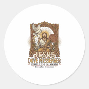 Jezus Duif Boodschapper Jezus Duif Boodschapper Ch Ronde Sticker