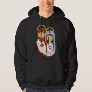 Jezus en Afbeelding van het Geheilig hart en immac Hoodie