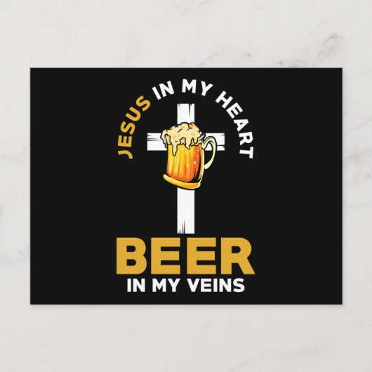 Jezus en Bier Christelijk Gezegde Briefkaart (Voorkant)